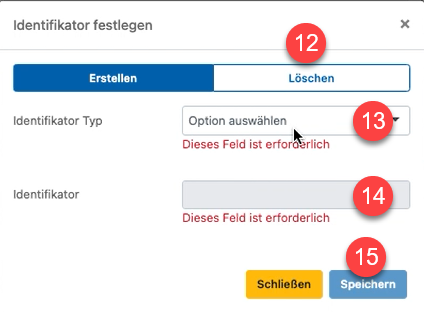 Identifikator eingeben